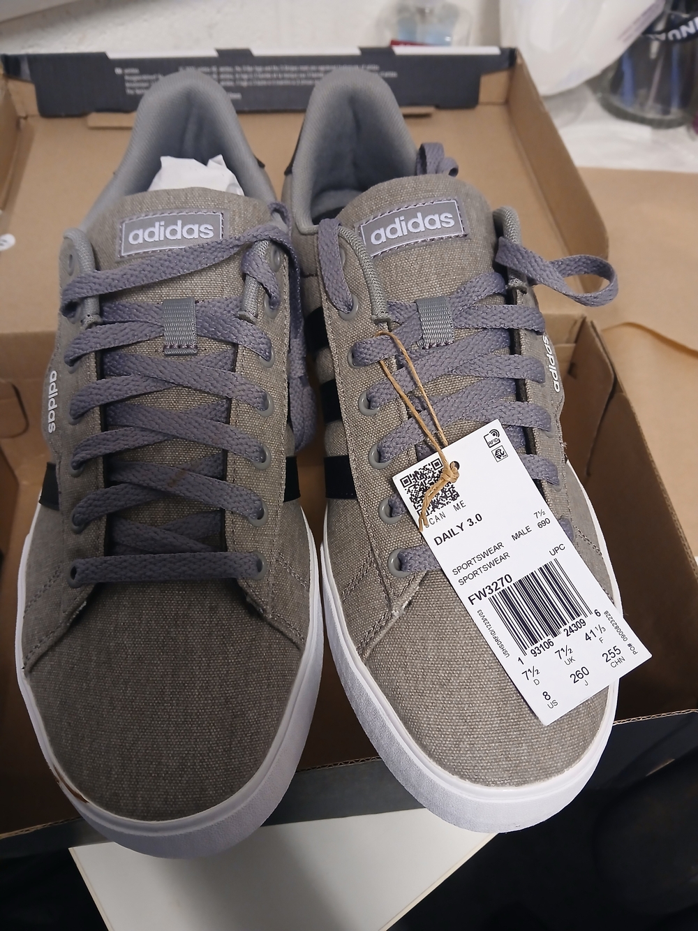 adidas Daily 3.0 Olive Gray Casual Sneakers